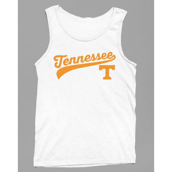NEW Tennessee Volunteers Baseball Script Wordmark Color Pop Tank Top WHITE - Picture 1 of 2
